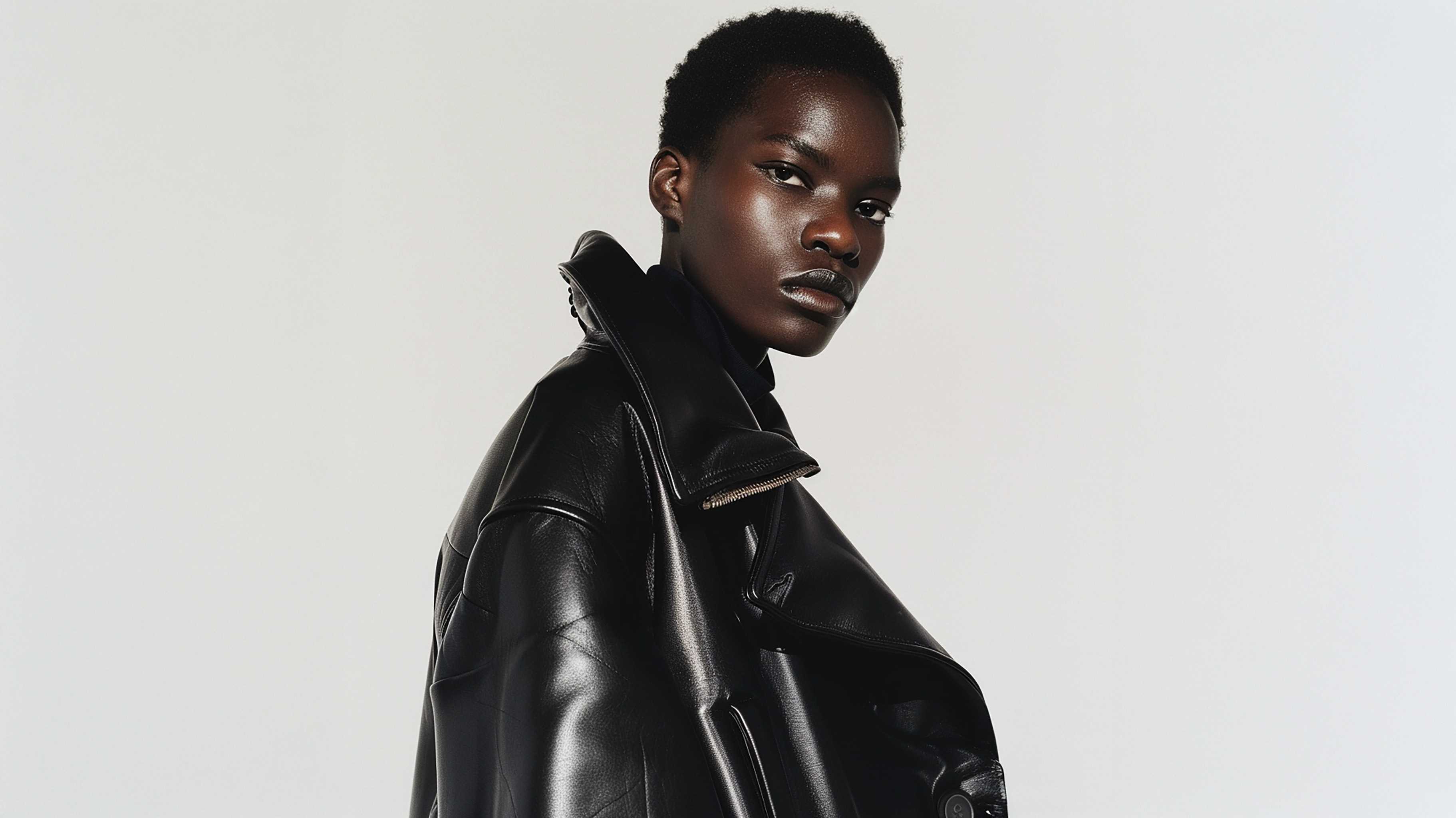 Women’s High Top Leather Jacket